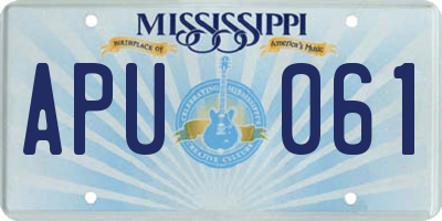 MS license plate APU061