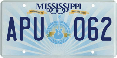 MS license plate APU062