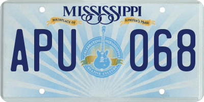 MS license plate APU068