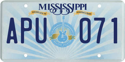 MS license plate APU071