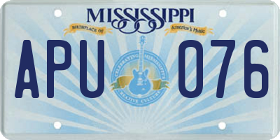 MS license plate APU076