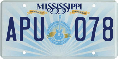 MS license plate APU078