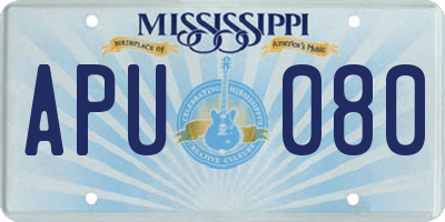 MS license plate APU080