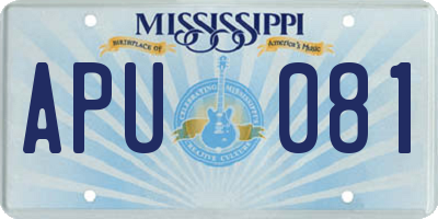 MS license plate APU081