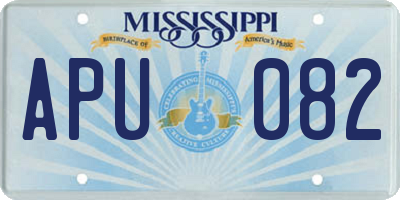 MS license plate APU082