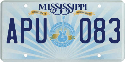 MS license plate APU083