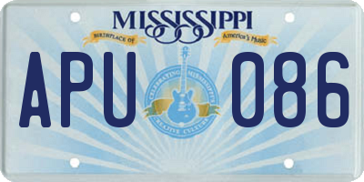 MS license plate APU086