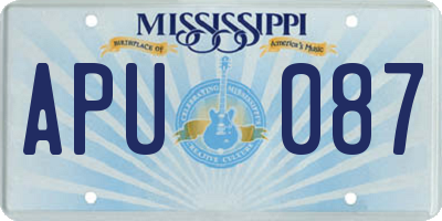 MS license plate APU087