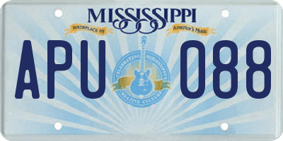 MS license plate APU088