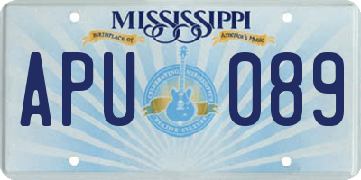 MS license plate APU089