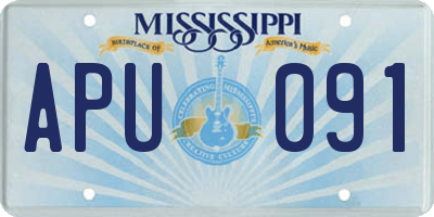 MS license plate APU091