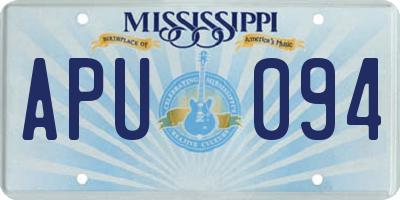 MS license plate APU094