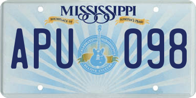 MS license plate APU098