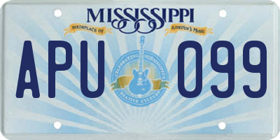MS license plate APU099