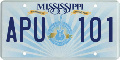 MS license plate APU101