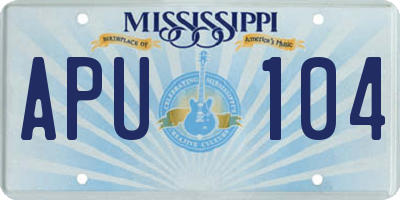 MS license plate APU104