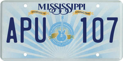 MS license plate APU107