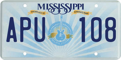 MS license plate APU108
