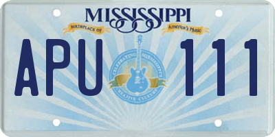 MS license plate APU111
