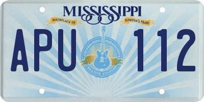 MS license plate APU112