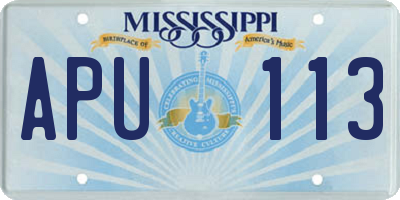 MS license plate APU113