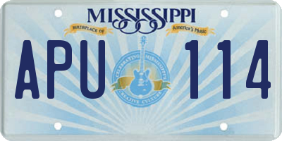 MS license plate APU114