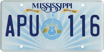 MS license plate APU116
