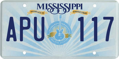 MS license plate APU117