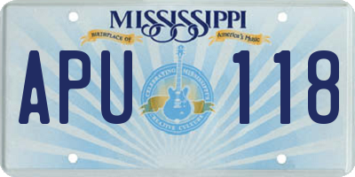 MS license plate APU118