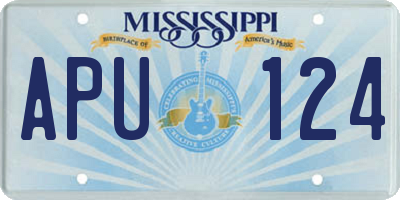 MS license plate APU124