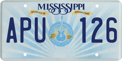 MS license plate APU126