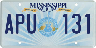 MS license plate APU131