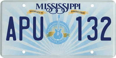 MS license plate APU132