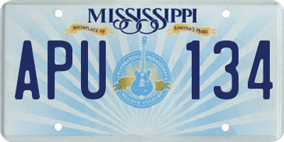 MS license plate APU134
