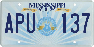 MS license plate APU137