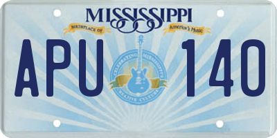 MS license plate APU140