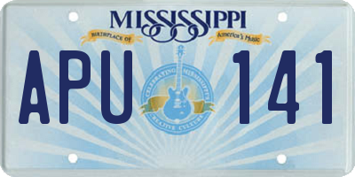 MS license plate APU141