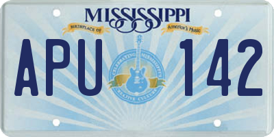MS license plate APU142