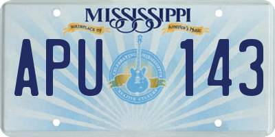 MS license plate APU143