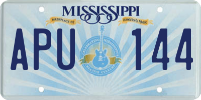 MS license plate APU144