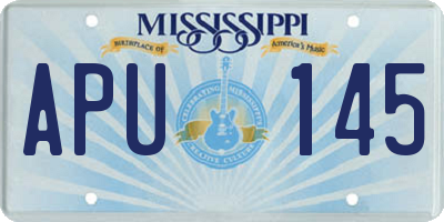 MS license plate APU145
