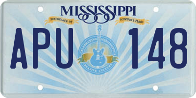 MS license plate APU148
