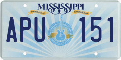 MS license plate APU151