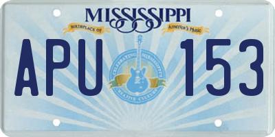 MS license plate APU153