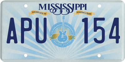 MS license plate APU154
