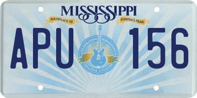 MS license plate APU156