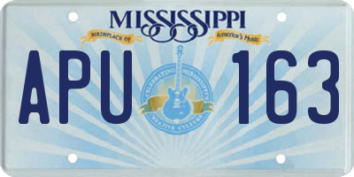 MS license plate APU163
