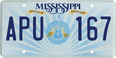 MS license plate APU167