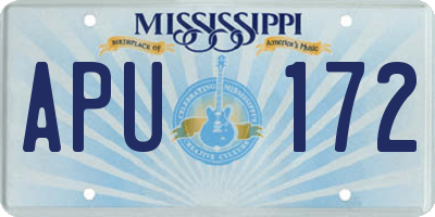 MS license plate APU172
