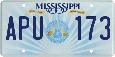 MS license plate APU173